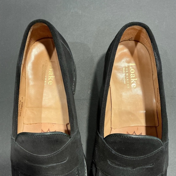 Loake Eton Black Suede Penny Loafer Made in England Size 9 main image 12